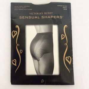 VICTORIAS SECRET SENSUAL SHAPER PANTYHOSE SIZE SMALL NWT BLACK.
